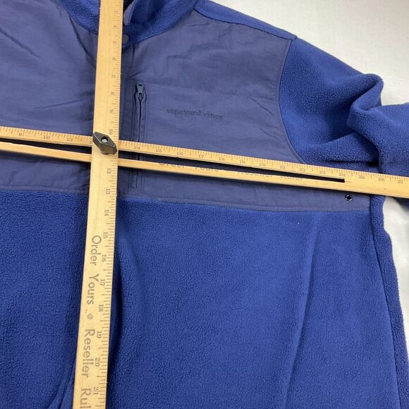 Vineyard Vines Mens Fleece Snap Button Shirt Jacket Blue Shacket Outdoorsy XXL - Picture 8 of 12